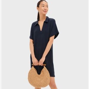 POMANDER PLACE TUCKERNUCK WOMENS NAVY BLUE MAREN MINI POLO DRESS SWEATER M/L